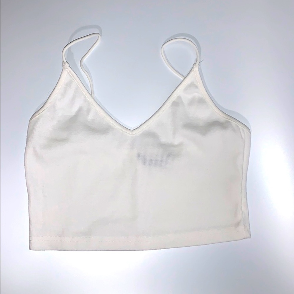 Cropped white shein cami tank